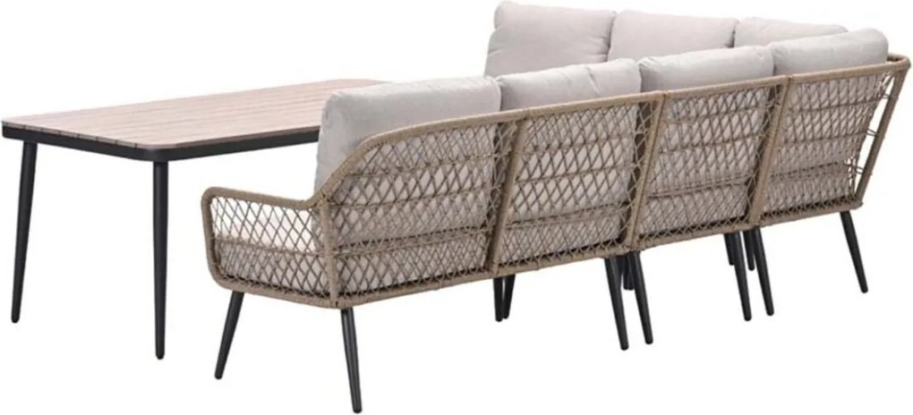 Garden Impressions Kalibo hoek lounge dining set 4-delig - donker grijs