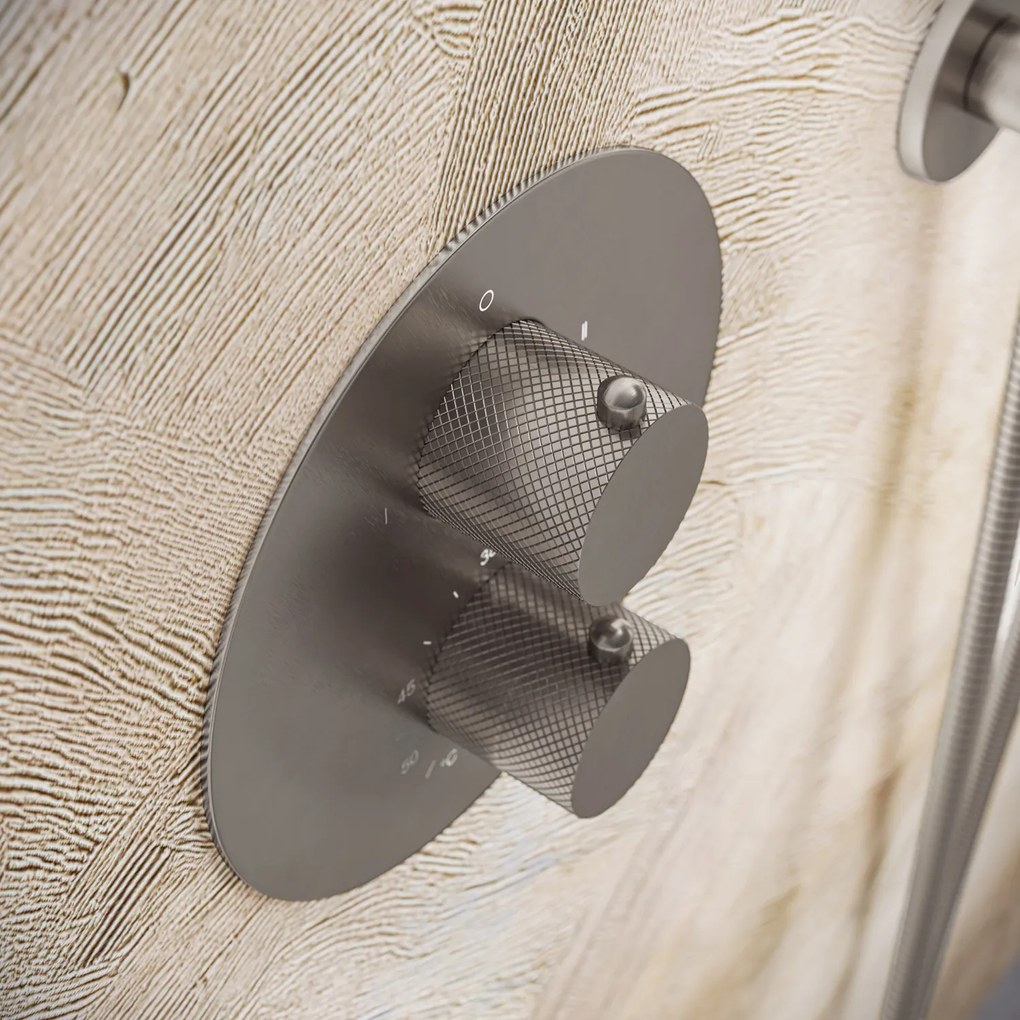 Saniclear Exclusive Curved inbouw badkraan rond met vrijstaande uitloop RVS