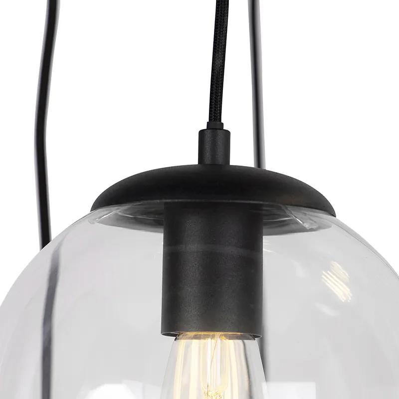 Eettafel / Eetkamer Art Deco hanglamp zwart 7-lichts - Pallon Art Deco E27 bol / globe / rond Binnenverlichting Lamp