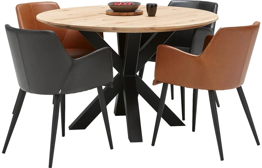 Goossens Eettafel Stef, Rond 110 x 110 cm