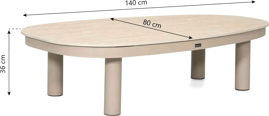 Stoel en Bank Loungeset 5 personen Aluminium Zand/Beige  Lifestyle Garden Furniture Organio/Mira