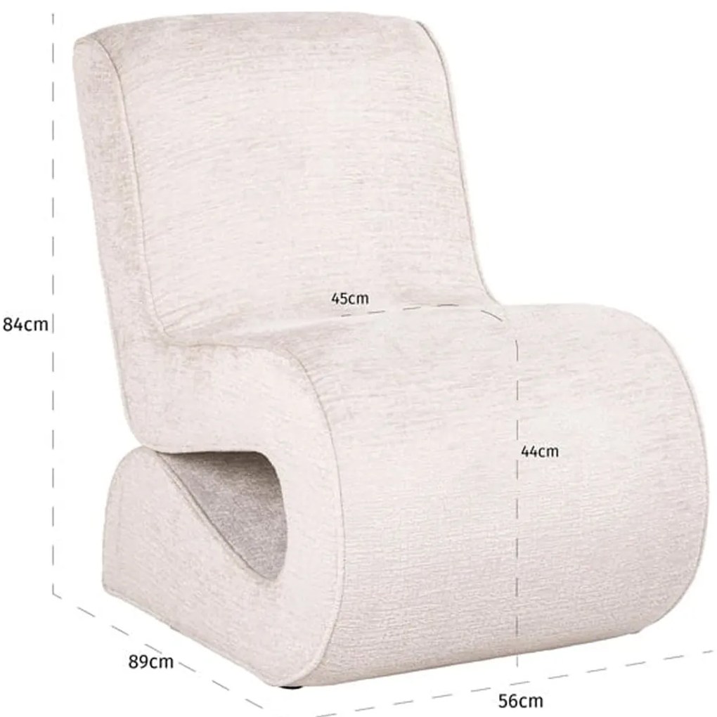 Richmond Interiors Frankie Design Fauteuil Ronde Vormen Creme Wit