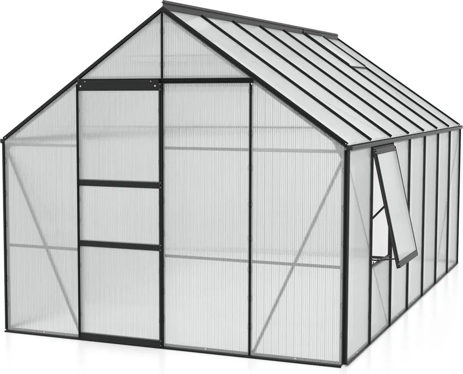 Vitavia Meridian 1 serre - 11,5m² - met 6 mm polycarbonaat - Zwart