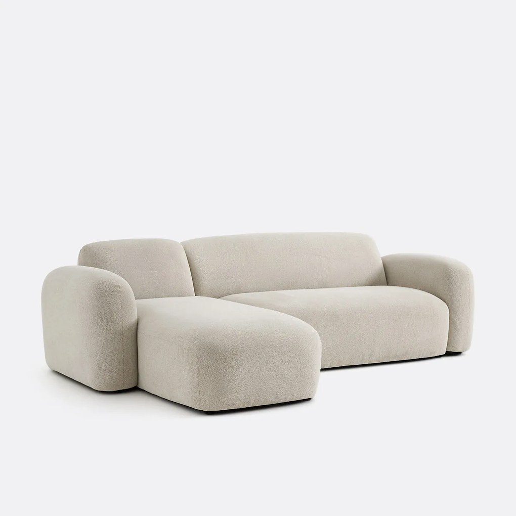 Omkeerbare hoekbank, stof met structuur, DANILO