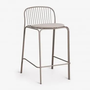 Anerina Hoge Tuinstoel Van Staal Moka Bruin & ↑65 Cm & Hazelnootbeige - Sklum