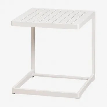 Vierkante Bijzettafel Voor Tuin 40x40 Cm Van Aluminium Dulem Gardenia Wit - Sklum