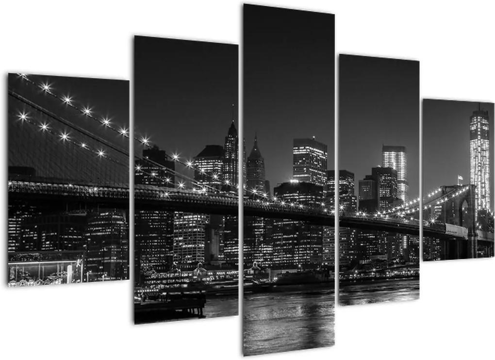 Schilderij - Brooklyn brug in New York (150x105 cm), 40 andere afmetingen