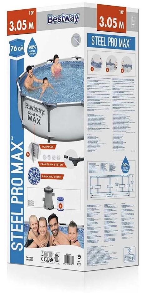 Bestway frame zwembad steel pro max set rond 305 cm