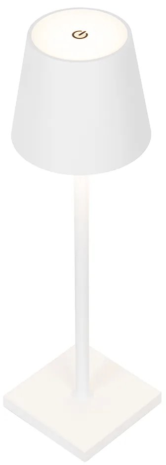 Set van 2 buiten tafellamp wit incl. LED en dimmer oplaadbaar - Janet