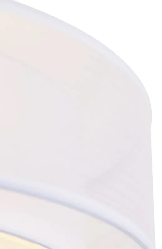 Stoffen Moderne plafondlamp wit 50 cm 3-lichts - Drum Duo Modern E27 cilinder / rond Binnenverlichting Lamp