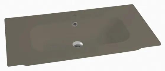 Nemo Spring Nubes tablet porselein 1 wastafel met kraangat met overloop 810 x 465 x 170 mm taupe QS08146155