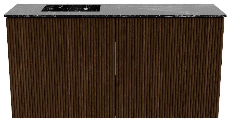 Mondiaz Joya DLux 80cm toiletmeubel walnut met wastafel faye links 1 kraangat lava