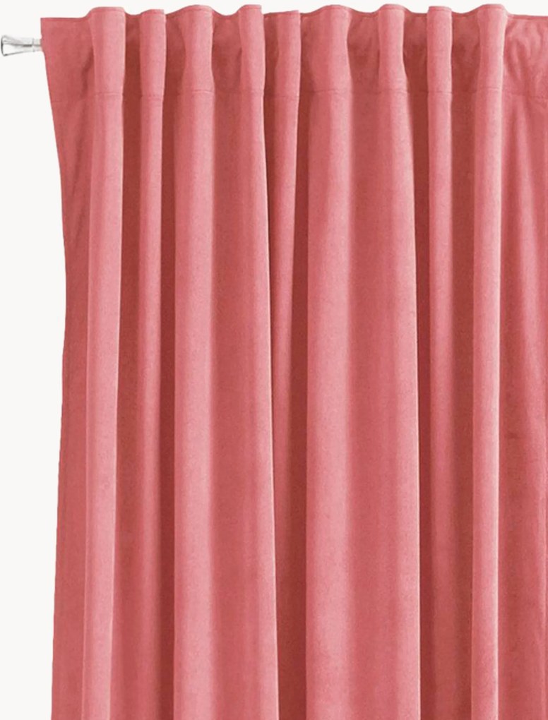 Fluwelen dim-out multibandgordijnen Nora, 2-delig, B 140 cm