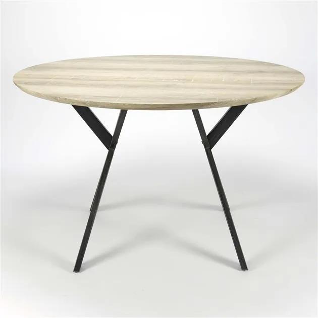 Livin24 | Eettafel Olivia - totaal: lengte 120 cm x breedte 120 cm x hoogte bruin, zwart eettafels mdf tafels meubels | NADUVI outlet