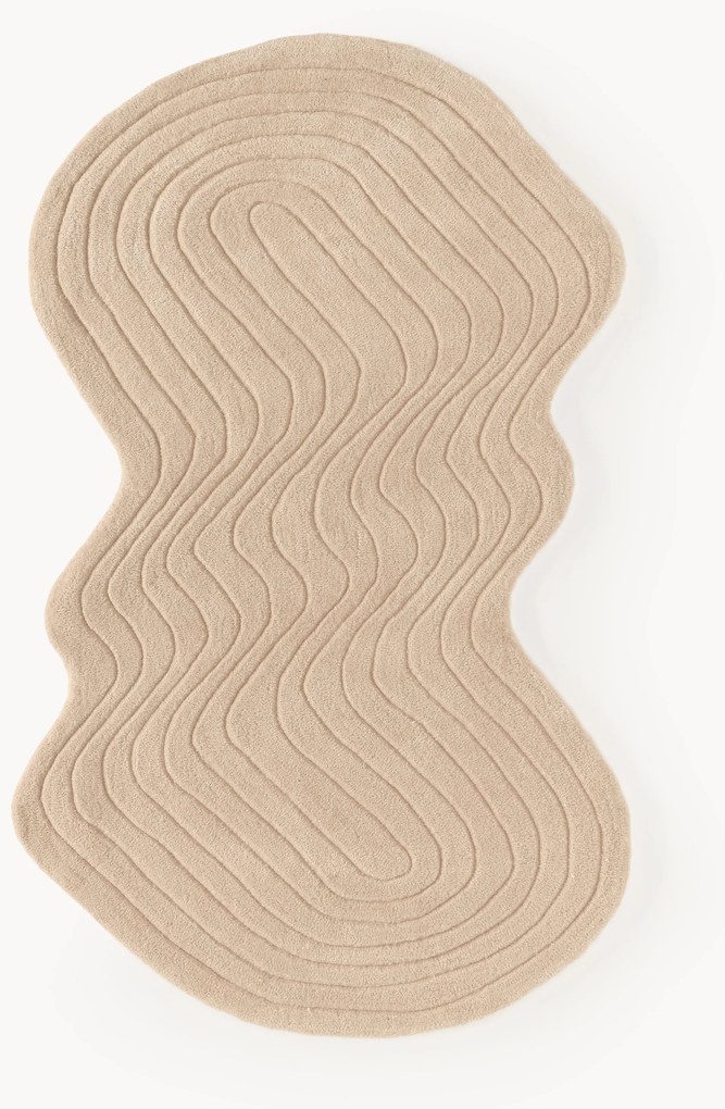 Handgetuft wollen vloerkleed Aliza in organische vorm