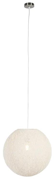 Eettafel / Eetkamer Landelijke hanglamp wit 45 cm - Corda Design, Landelijk / Rustiek, Modern E27 bol / globe / rond rond Binnenverlichting Lamp