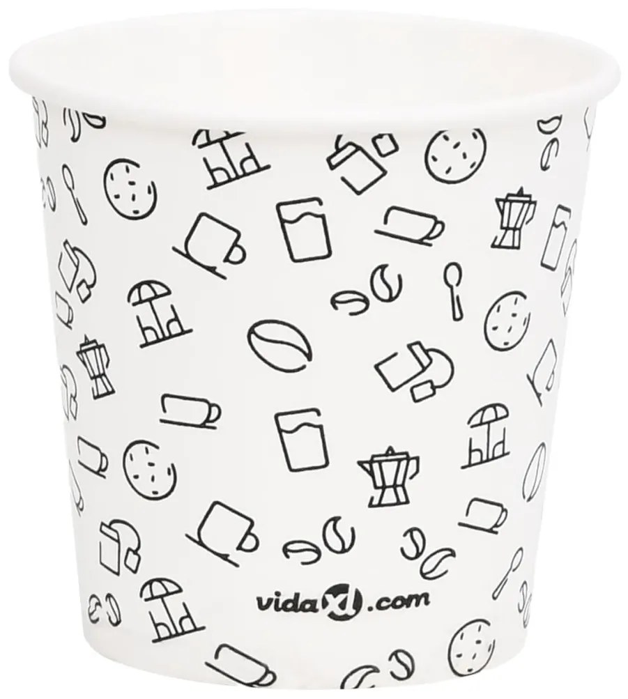 vidaXL 1000 st Koffiebekers 120 ml papier wit en zwart