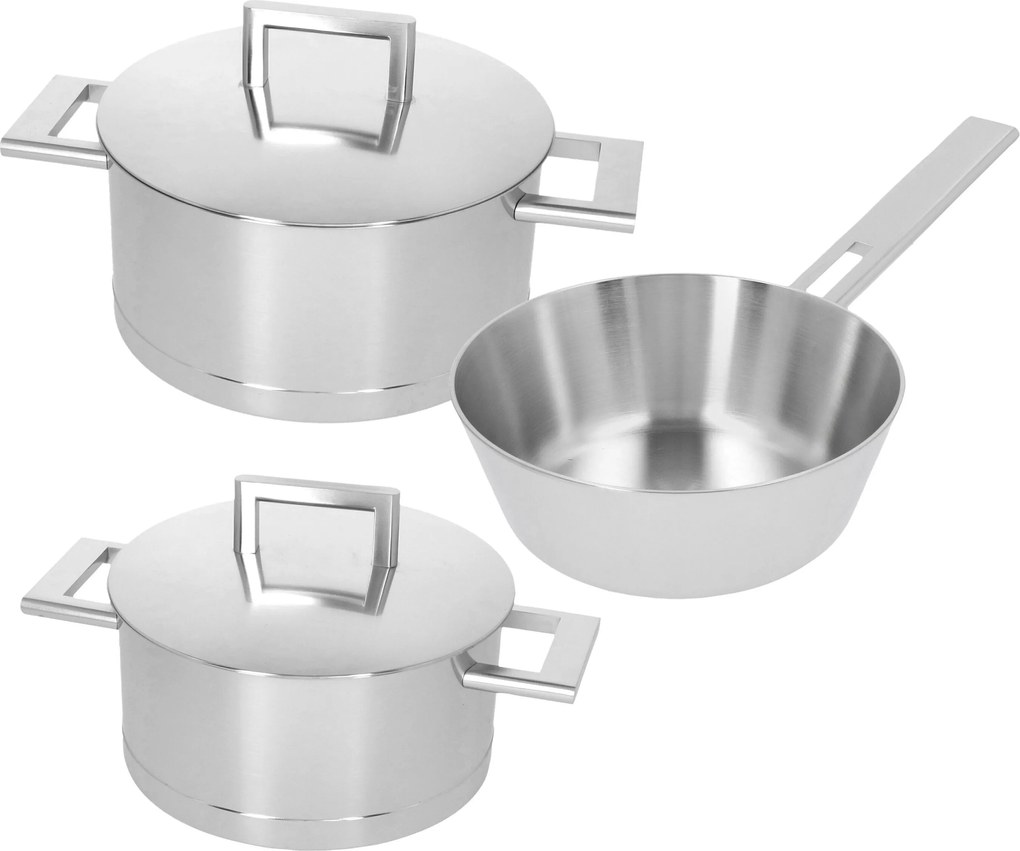 Demeyere John Pawson 7 Potten- en pannenset met dubbelwandig deksel, 3-delig - John Pawson 7 - Demeyere