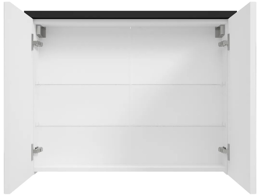 Fontana Basic spiegelkast 80cm met 2 deuren zwart mat