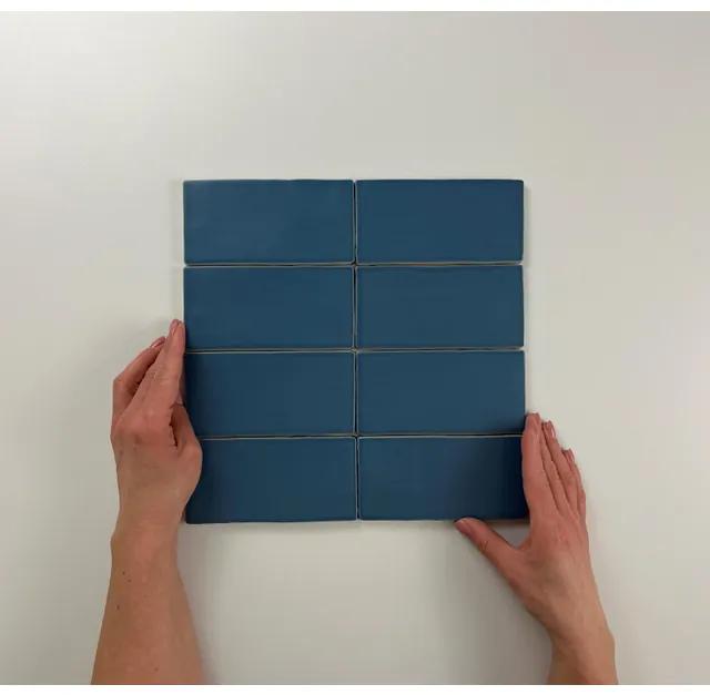 Cifre Ceramica Atlas wandtegel - 7.5x15cm - 8.5mm - Rechthoek - Donkerblauw mat SW07311171-5