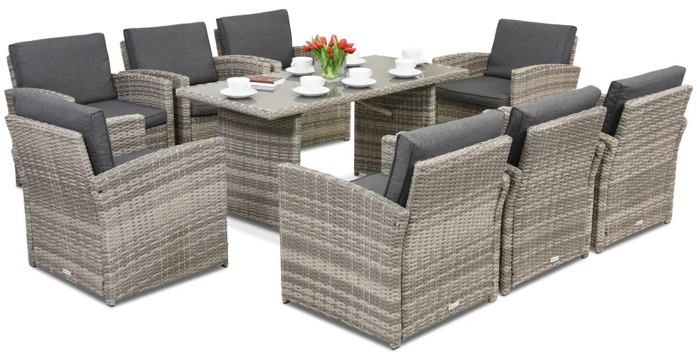 Monaco Premium 8 Garden Point tuinmeubelen lichtgrijs