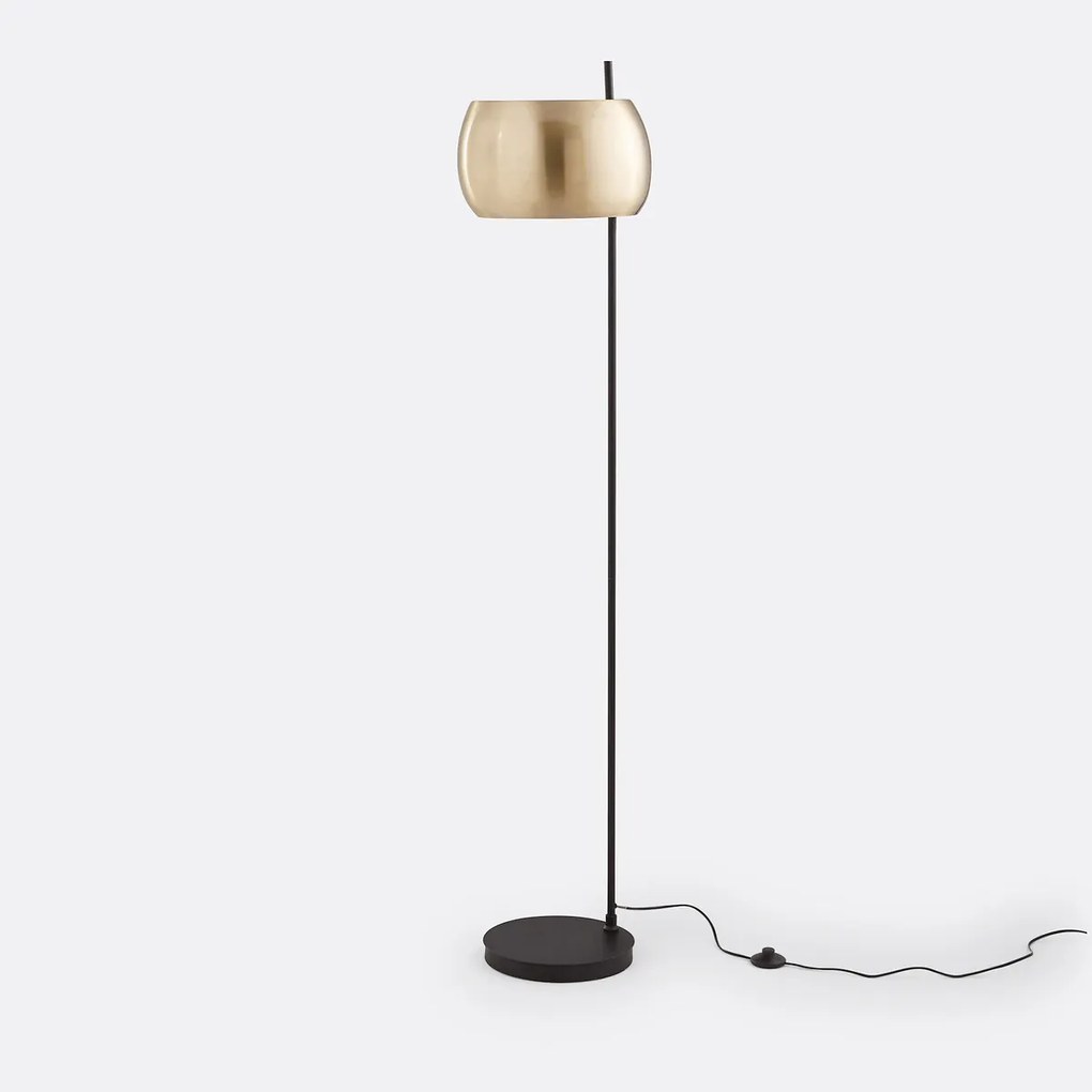 Vloerlamp van zwart ijzer en messing, Elori