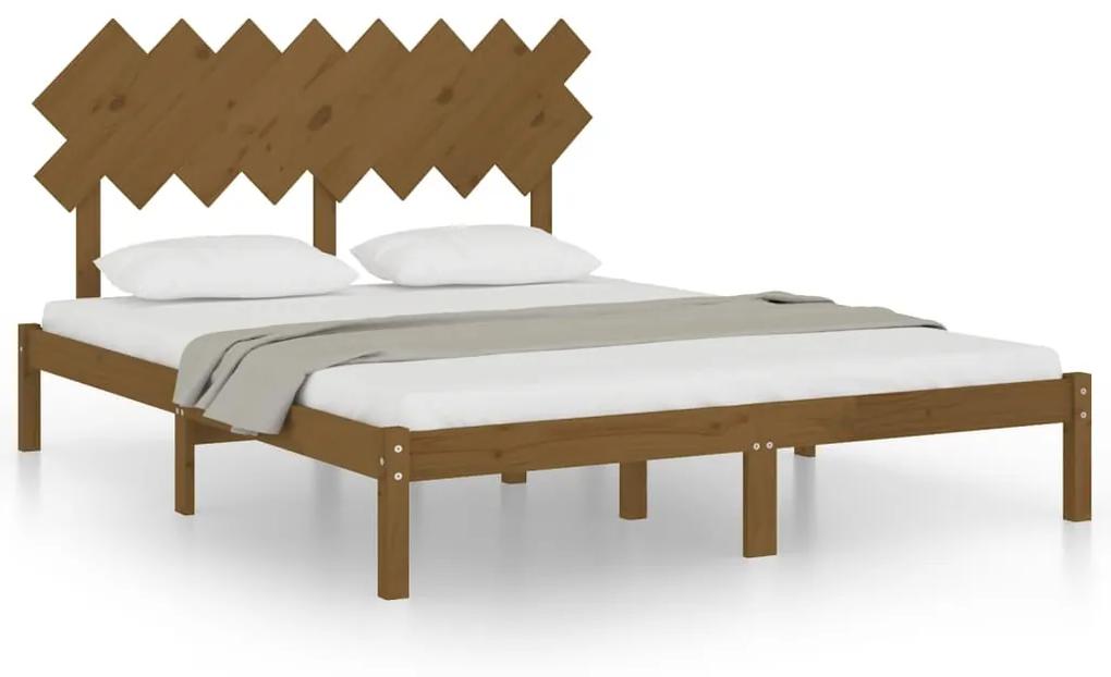 vidaXL Bedframe massief hout honingbruin 160x200 cm