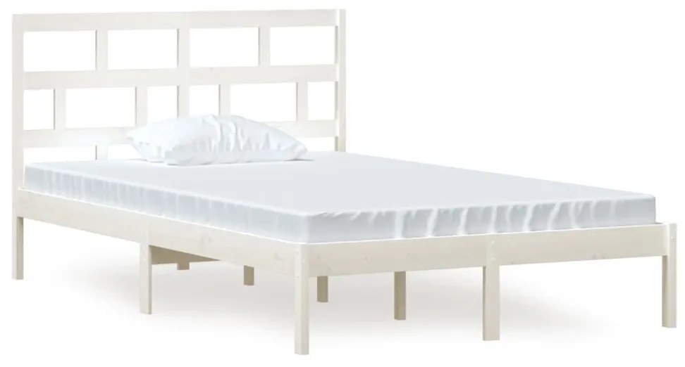 vidaXL Bedframe massief grenenhout wit 120x200 cm