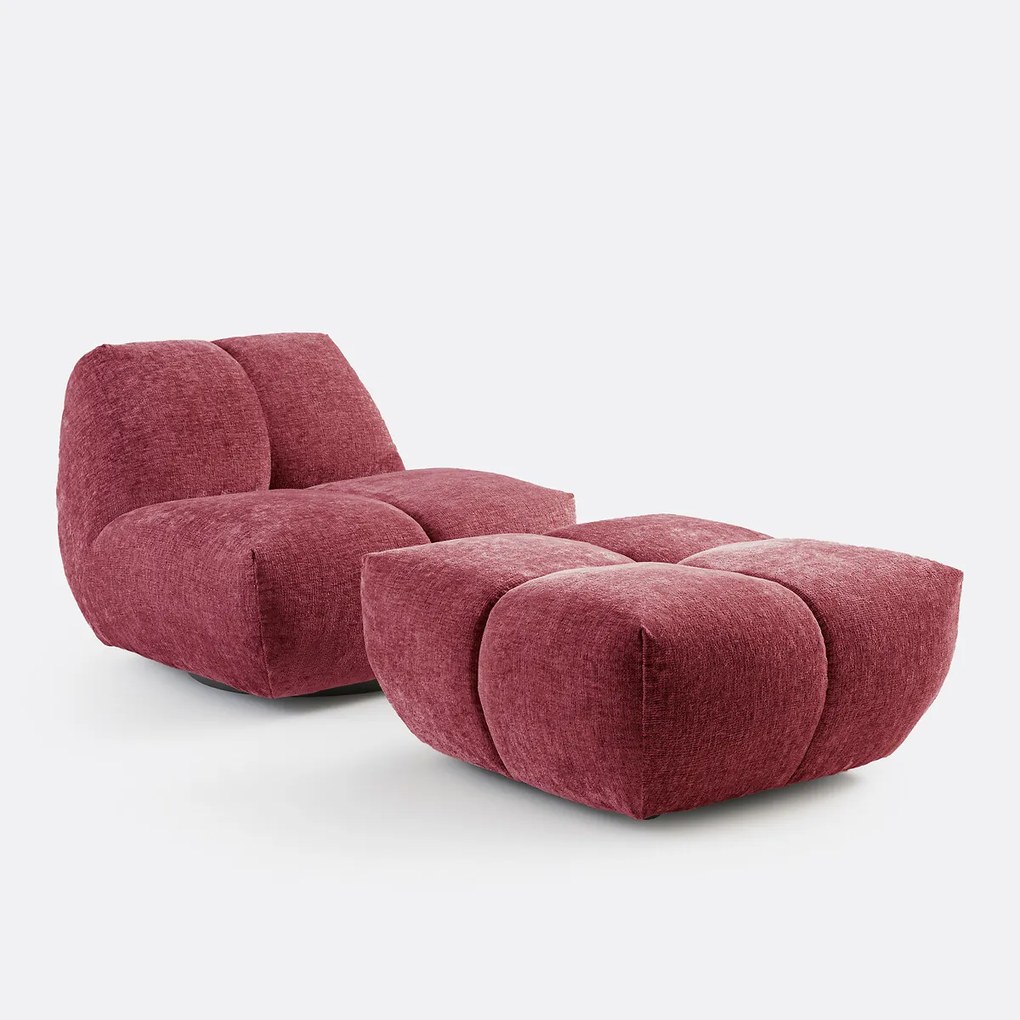 Poef, dik fluweel, L83 cm, Nuria