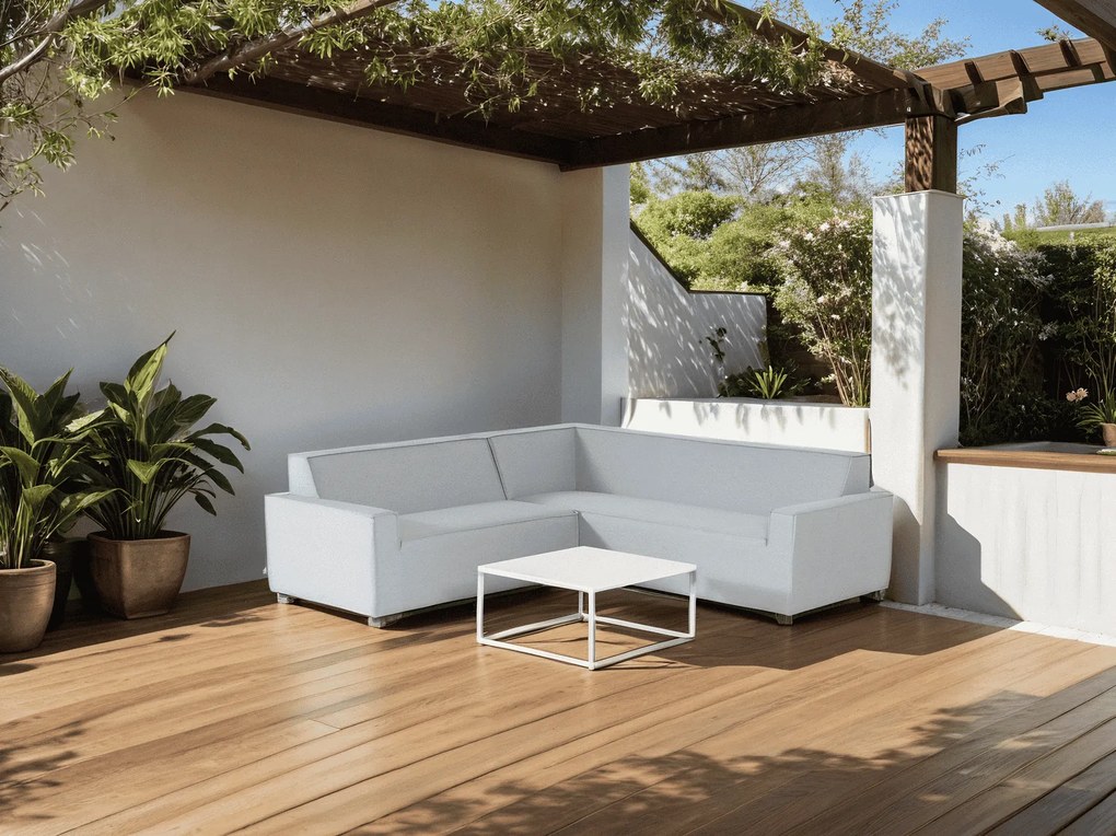 Flow. Club hoekbank lead chiné All Weather loungeset  Sunbrella loungeset  outdoor textiel - weerbestendig