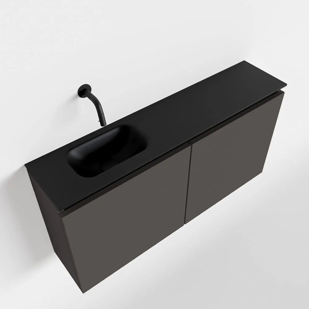 Mondiaz Ture 100cm toiletmeubel dark grey met wastafel urban links geen kraangat