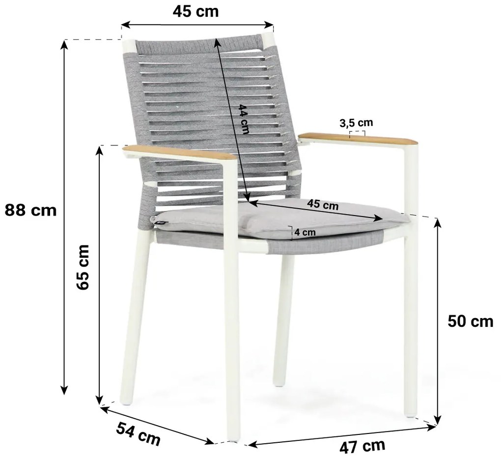 Tuinset Rond 160 cm Aluminium Grijs 6 personen Santika Furniture Santika