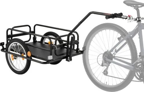 VEVOR Fietsaanhanger/vrachtwagen 2-in-1 handkar met koppeling 40 kg, koolstofstaal en 600D Oxford, met dissel, reflectoren, opvouwbaar ontwerp, voor wielen van 22-28 inch, fietskar voor transport