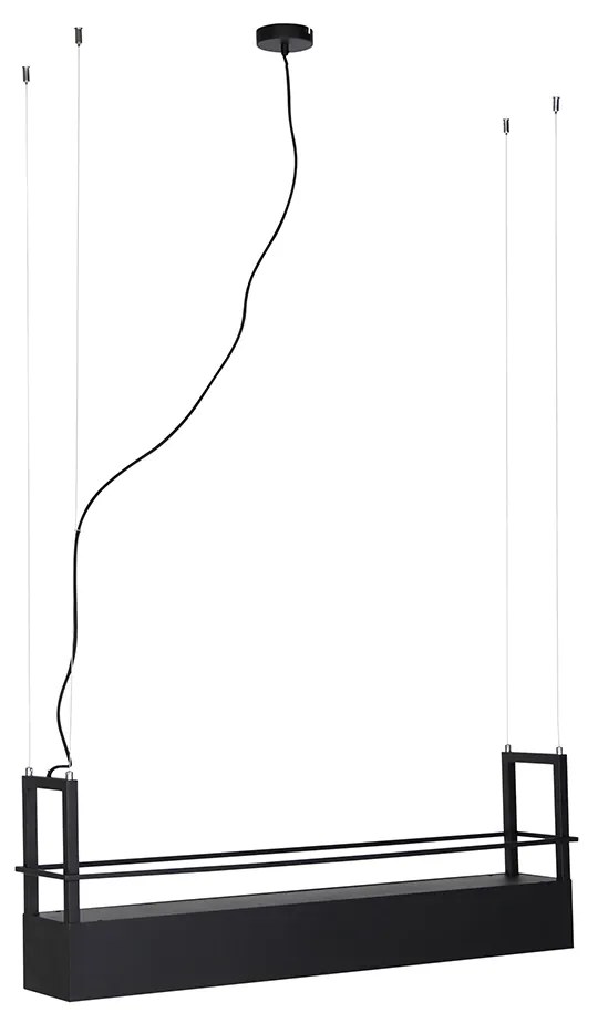 Smart hanglamp zwart met rek incl. 4 Wifi GU10 - Cage Rack