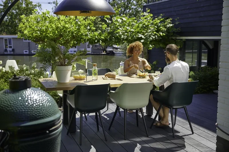 Hartman Sophie Studio dining armstoel - Night Green - Alu poot
