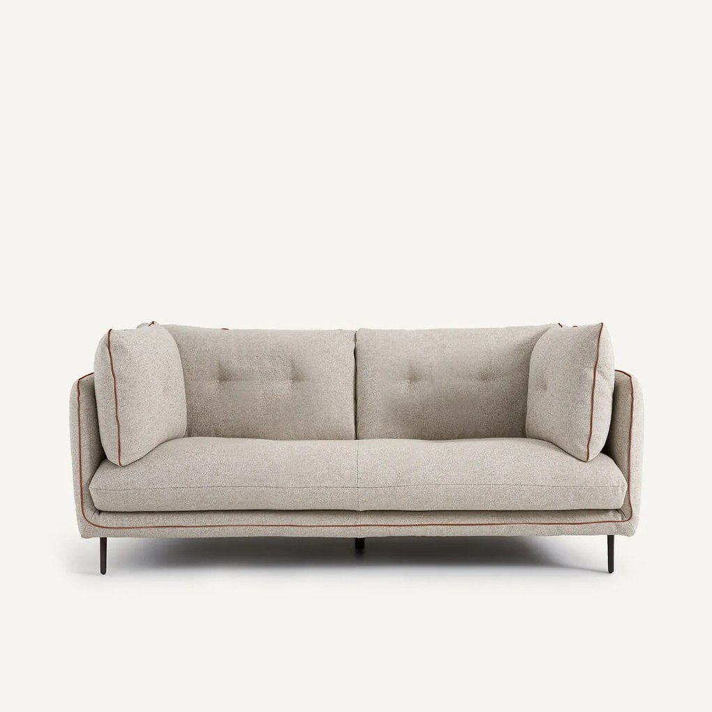 Compacte bank in viscose met structuur en linnen, BOTERO