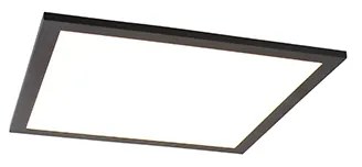 LED paneel zwart 40 cm incl. LED met afstandsbediening - Live Modern vierkant Binnenverlichting Lamp