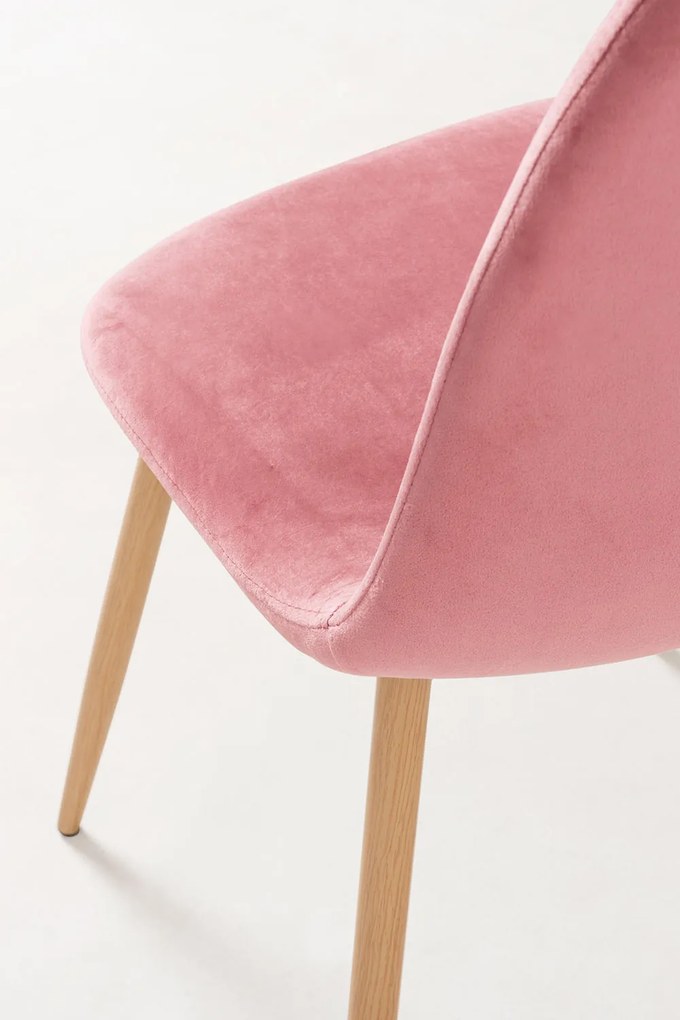 Set van 4 Teok Fluwelen Stoelen