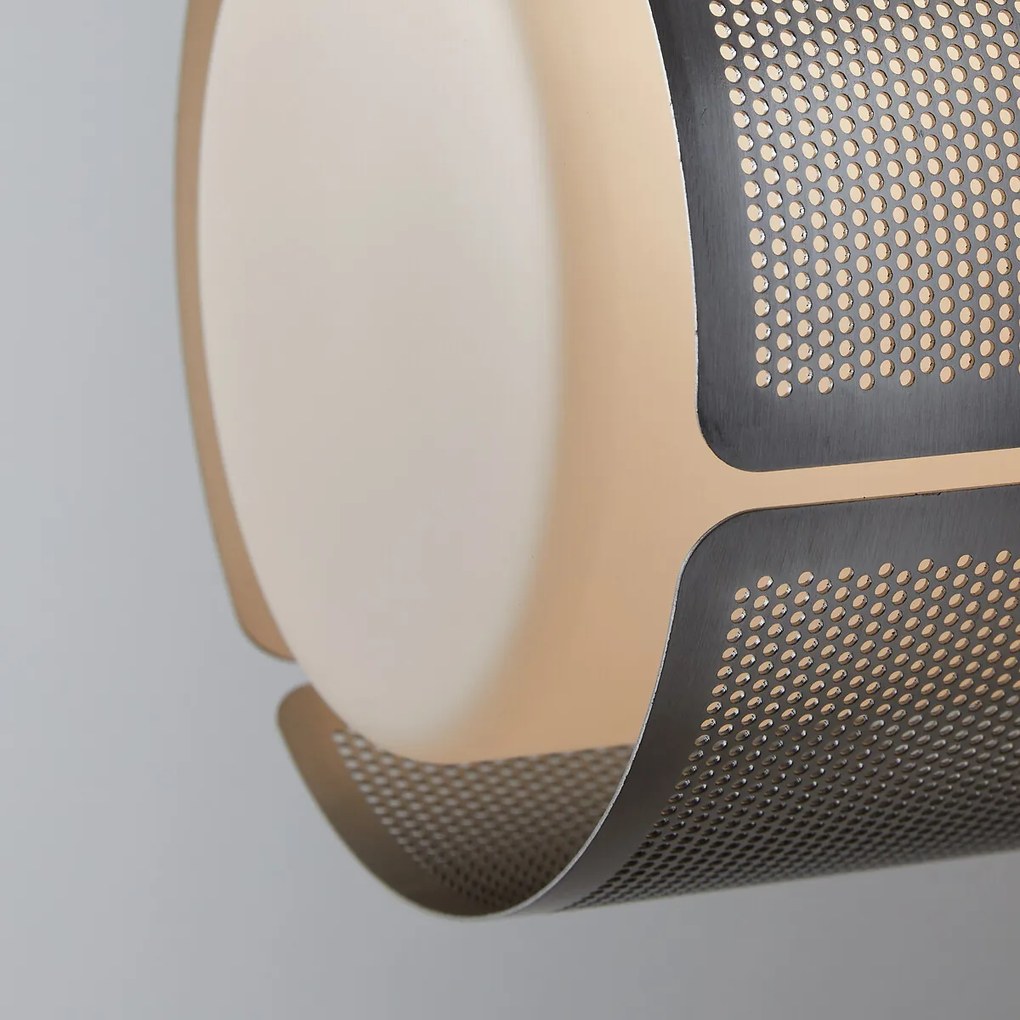 Plafond wandlamp, ijzer metaal en opaline, Darja