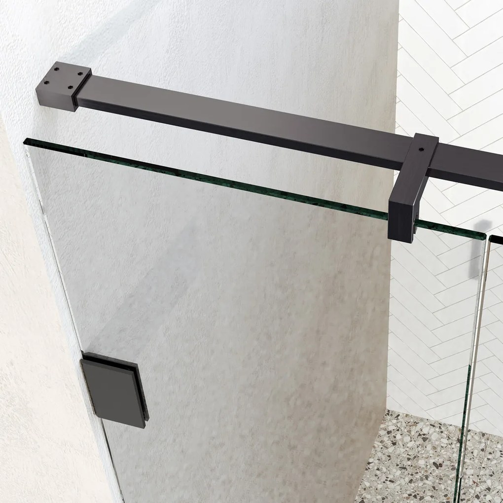 Brauer Void Carving profielloze nisdeur 120cm met draaideur 60cm aan muur gunmetal geborsteld PVD