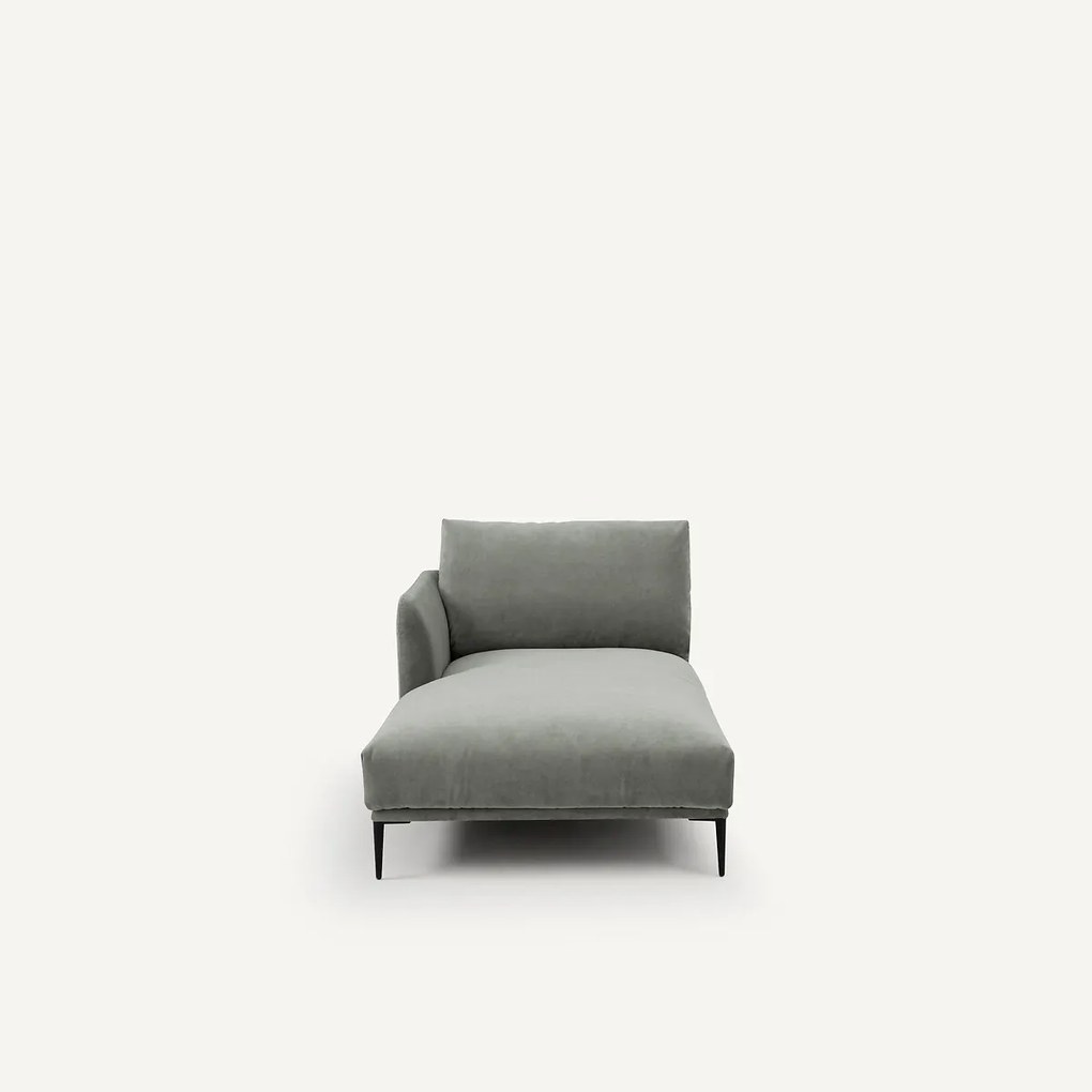 Longchair stonewashed fluweel, Oscar design E.Gallina