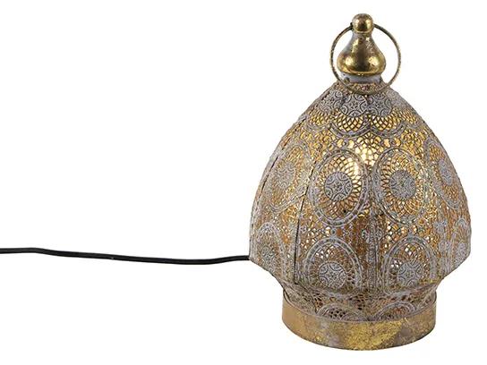 Oosterse tafellamp goud 19 cm - Mowgli Klassiek / Antiek,Oosters E27 rond Binnenverlichting Lamp