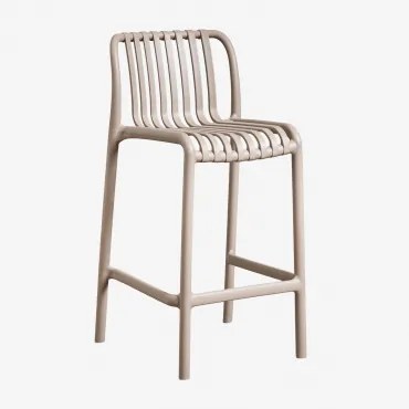 Stapelbare Set Van 4 Hoge Krukken Van Polypropyleen Wendell Moka Bruin & ↑65 Cm - Sklum