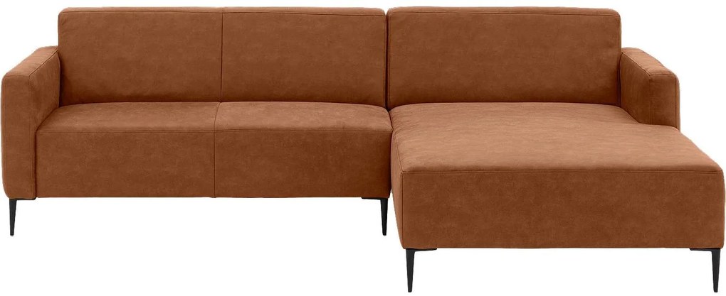 Goossens Key West cognac, micro leer, 2,5-zits, modern design