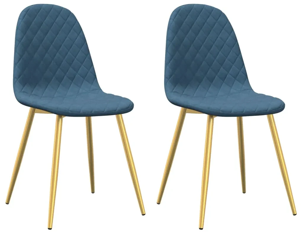 vidaXL Eetkamerstoelen 2 st fluweel blauw