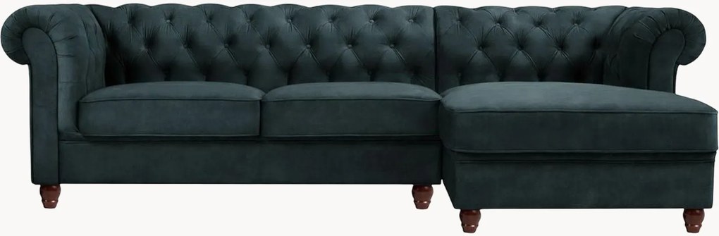 Fluwelen hoekbank Phoebe (4-zits)