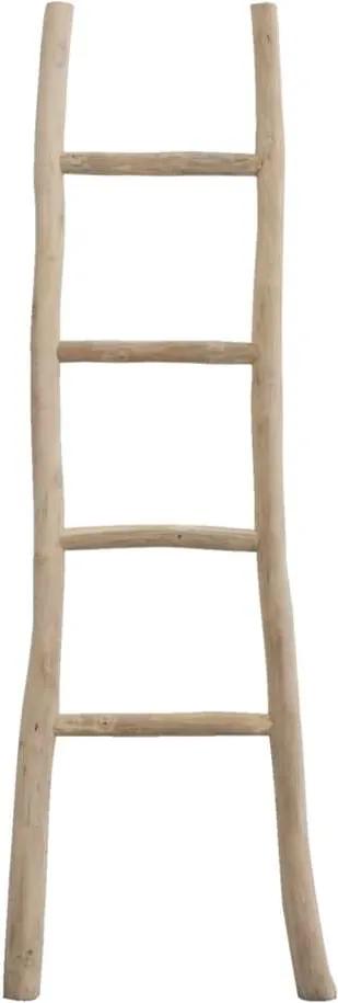 Decoratieve ladder Roel - teakkleur - 160x55x5 cm - Leen Bakker