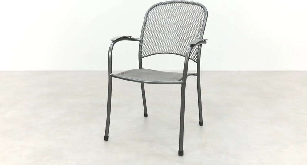 Carlo strekmetaal stapelbare tuinstoel - Antraciet