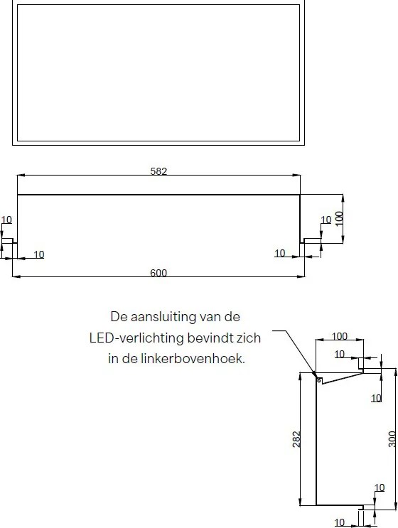 Hotbath &More inbouwnis met verlichting 30x60x10cm wit mat