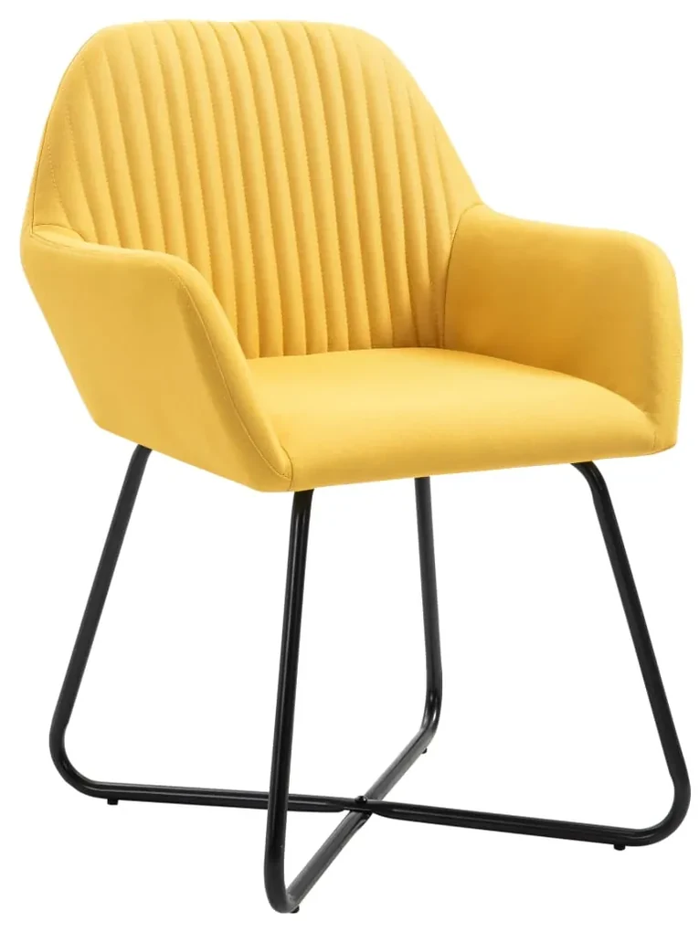 vidaXL Eetkamerstoelen 2 st stof geel